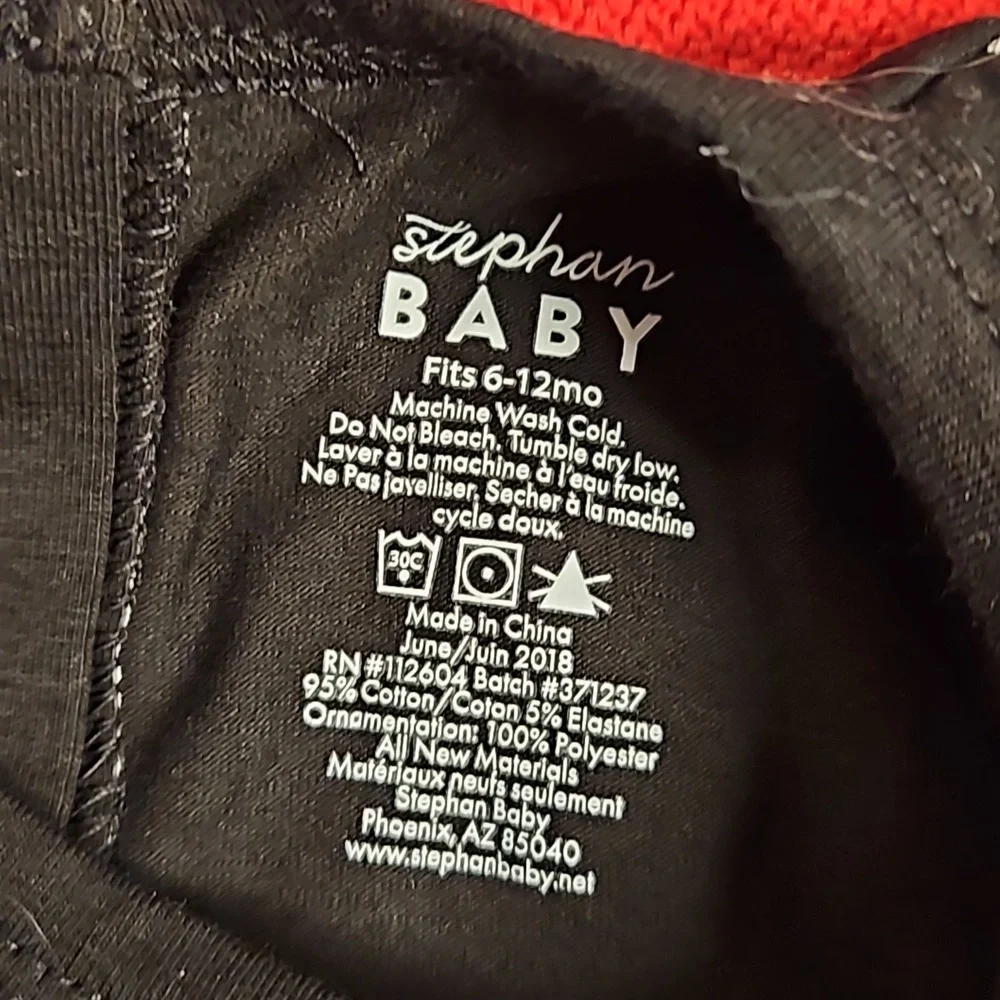 stephan baby 6 - 12 mo. 'My Little Black Dress' onesie with ruffle, satin bow - Picture 2 of 7